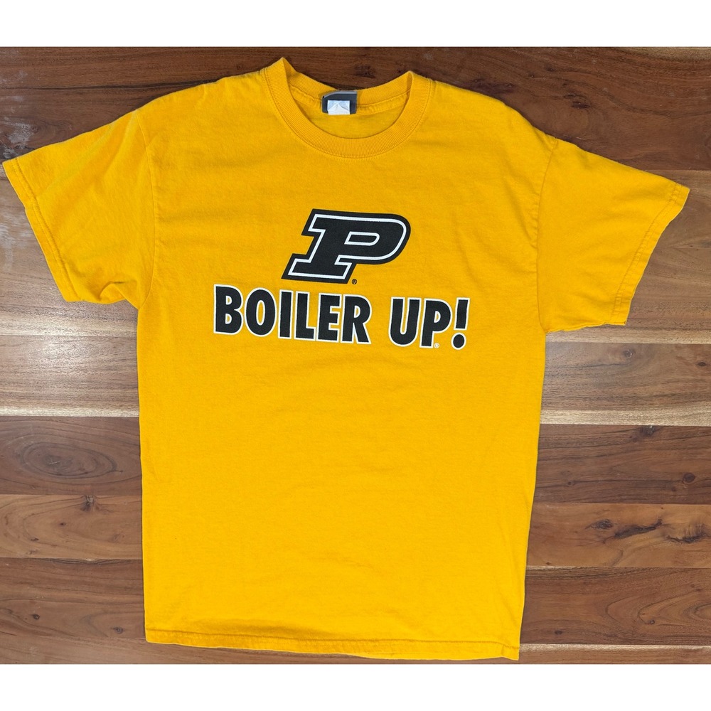 Purdue University Boiler Up MV Sport TShirt Mens M Gold Short Sleeve Tee Vintage